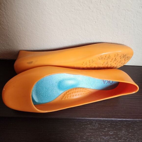 Oka B Taylor flats 6 tangerine - Picture 3 of 5